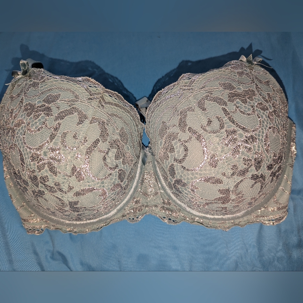 Cacique Elegant Lace Bra - Cream and Silver